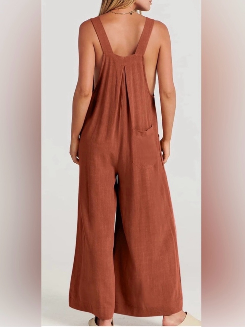 NATURAL LIFE Carrington Wide-Leg Jumpsuit in Rust Burnt Orange , Size M - Picture 9 of 16